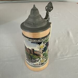 Vintage German Beer Stein Mug Heidelberg 6.5” Tall